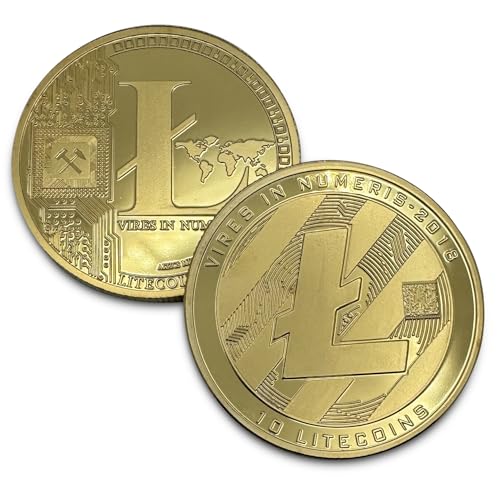 Aizics Mint Litecoin Cryptocurrency Physical Souvenier Coin You Can Hold in Your Hand, 24kt vergoldet mit Echtheitszertifikat, Präsident Trump Münze, Original, Einzigartiges Aizics Mint Design von Aizics Mint