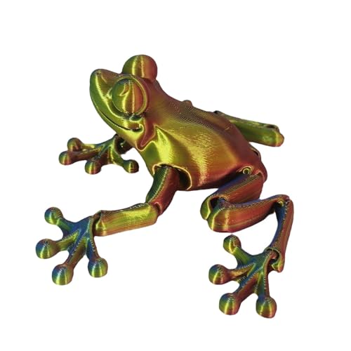 Aizuoni 3D-gedrucktes Spielzeug Frosch,3D-gedrucktes Spielzeug | Tierisches Gelenkspielzeug Froschspielzeug mit beweglichen Gelenken | Froschspielzeug mit beweglichen Gelenken, Schreibtischspielzeug von Aizuoni