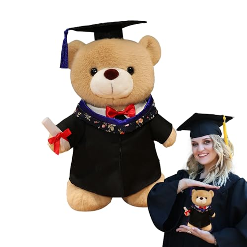Aizuoni Abschlussbär Plush DUSP, Abschlussbär ausgestopftes Spielzeug, Weicher Gradbär -Stofftier mit Kleidhut, Nette Highschool -Wohnkultur mit Diplom für und Mädchen Aizuoni Abschlussbär Plush DUSP, Abschlussbär ausgestopftes Spielzeug, Weicher Gradbär -Stofftier mit Kleidhut, Nette Highschool -Wohnkultur mit Diplom für und Mädchen von Aizuoni