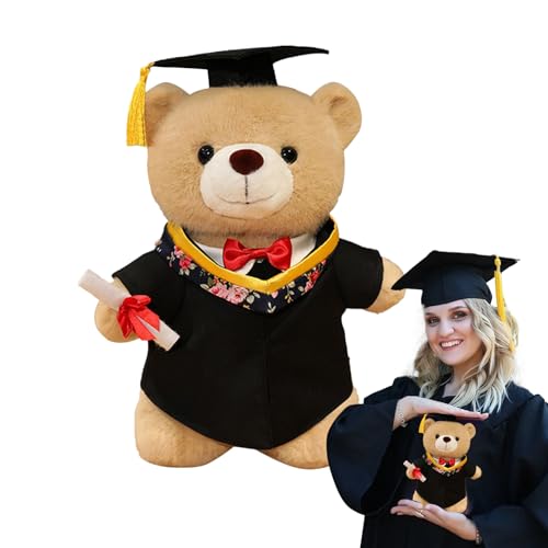 Aizuoni Abschlussbärplüschspielzeug, Abschlussbärplüschpuppe - Weicher Gradbär -Stofftier mit Kleidhut - Nette Highschool -Wohnkultur mit Diplom für und Mädchen Aizuoni Abschlussbärplüschspielzeug, Abschlussbärplüschpuppe - Weicher Gradbär -Stofftier mit Kleidhut - Nette Highschool -Wohnkultur mit Diplom für und Mädchen von Aizuoni