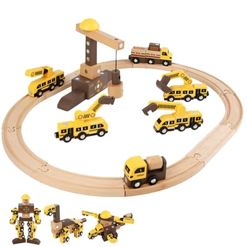 Aizuoni Auto-Track-Spielzeug, Kleinkind-Auto-Track, Kleine Eisenbahn-Sets, Puzzle, Aufklärung, Zusammenbauen, Spielzeug, Feinmotorik-Spielzeug, Lernspielzeug, magnetisches Eltern-Kind-Spielzeug für von Aizuoni