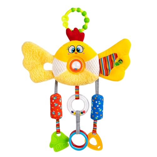 Aizuoni Autositz-Spielzeug,Niedliche Lernspielzeuge | Interaktives Plüschspielzeug, weiches Hängespielzeug, kreatives sensorisches Spielzeug für Jungen, Mädchen, Kinderwagen im Alter von 0–3 Jahren von Aizuoni