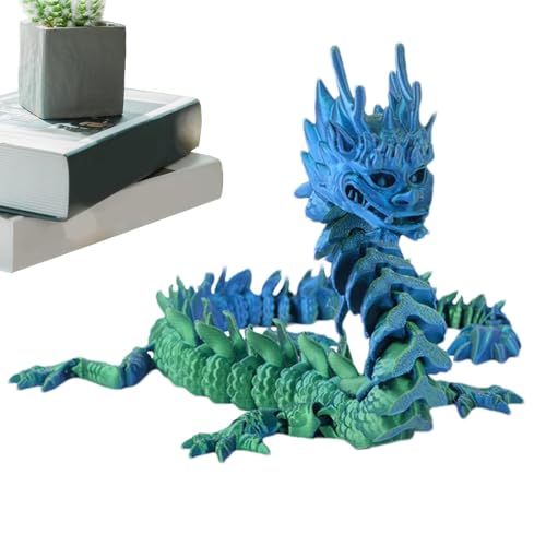 Aizuoni Beweglicher Drache,Drachen-Zappelspielzeug,13 Zoll Crystal Dragon 3D-Druckspielzeug | 3D-Drachenspielzeug, Osterkorbfüller, Flexible Drachenfigur für die Eiersuche für Kinder, Korbfüller von Aizuoni