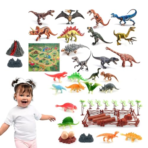 Aizuoni Dinosaurier-Figuren-Set, realistische Dinosaurier-Figuren | Realistisches Dino-Spielset - Lernspielzeug, Kleinkind-Dinosaurierspielzeug für Jungen und Mädchen ab 4 Jahren, fördert von Aizuoni