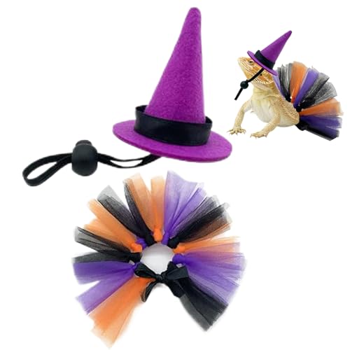 Aizuoni Gecko Kostüm - Halloween Bartagamen Hexenkostüm | Reptilienkleidung Für Amphibien Kleintiere Geckos Und Haustierzubehör von Aizuoni