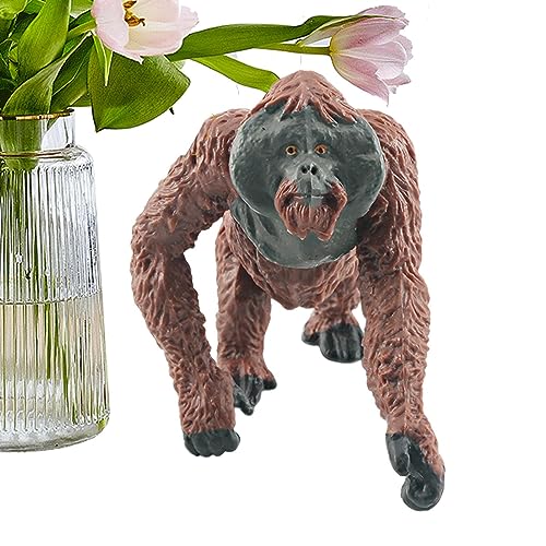 Aizuoni Gorilla Tierspielzeug | Realistisches Tierspielzeug für Jungen - Realistische Wildtier-Gorilla-Figur eines männlichen Gorillas, PVC-Wildtier-Orang-Utan-Spielzeug von Aizuoni