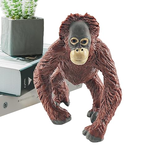 Aizuoni Gorilla Tierspielzeug | Realistisches Tierspielzeug für Jungen - Realistische Wildtier-Gorilla-Figur eines männlichen Gorillas, PVC-Wildtier-Orang-Utan-Spielzeug von Aizuoni