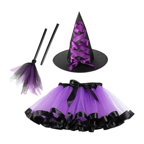 Aizuoni Halloween-Kostüm für Mädchen, Cosplay-Kostüm für Kinder,Kostümset mit Hut und Besen zum Spielen | Kinder-Cosplay-Bekleidung für Schulspiele, Geburtstagsfeiern, Halloween-Partys Aizuoni Halloween-Kostüm für Mädchen, Cosplay-Kostüm für Kinder,Kostümset mit Hut und Besen zum Spielen | Kinder-Cosplay-Bekleidung für Schulspiele, Geburtstagsfeiern, Halloween-Partys von Aizuoni