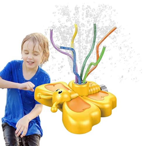 Aizuoni Lustiger Wassersprühsprinkler, Wassersprühsprinklerspielzeug für den Außenbereich | Outdoor Fun Cartoon Schmetterling Wasserspray Spielzeug Wasserspray Sprinkler - Cartoon spritzendes von Aizuoni