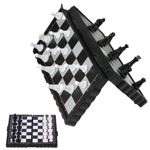 Aizuoni Schachspiel Hochwertig, Chess Set, Schachspiel, Schachbrett Schachfiguren, Turnier-Schach-Set, Lernspielzeug Für Schachspiele, Faltbares Magnetisches Schachbrettspiel Mit Aufbewahrungstasche von Aizuoni