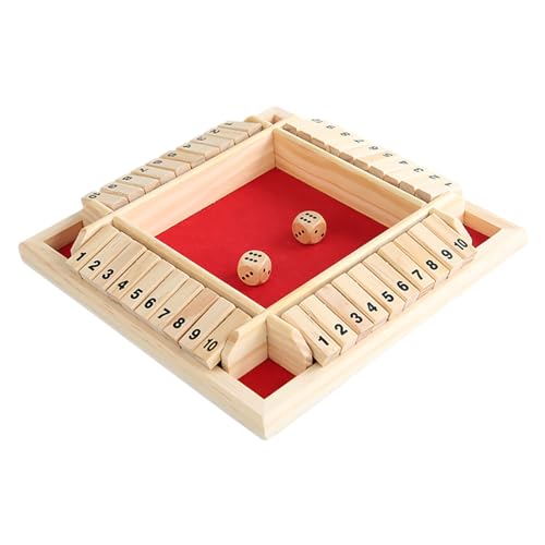 Aizuoni Shut The Box-Spiel | Würfelspiele aus Holz | Tabletop-Spiele, 2–4 Spieler, verbessern Mathematik- Klassische Tischspiele für Klassenzimmer, Zuhause, Party oder Kneipe von Aizuoni