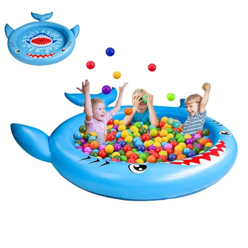 Aizuoni Sprinkler-Pad, Sprinkler-Pad für Kinder | Wassersprinkler-Pad-Pool,Wasserspielmatte für den Außenbereich, lustig, Haifischform, Einstellbarer Druck für Garten, Kleinkinder und Haustiere von Aizuoni