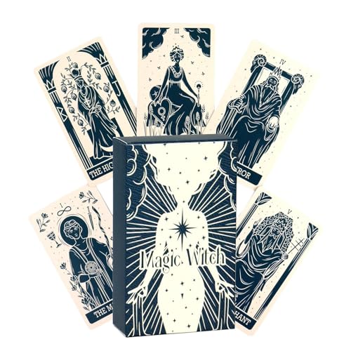 Aizuoni Tarot Karten, Tarot Cards, Tarotkarten-Deck,Tarotkarten Für Anfänger, Tarotkarten Für Anfänger Und Experten, Tarotkarten Mit Bedeutungen, Tarot-Lesekarten, Wahrsagespiel, Geschenke Für Freunde von Aizuoni