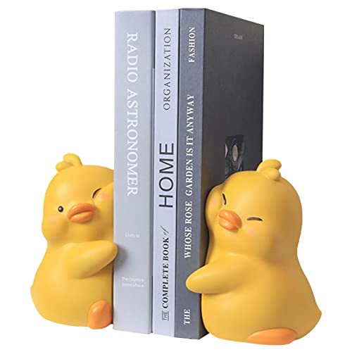 Aizuoni Tierbuchstützen - Entenbuchstopper - Niedliche Enten umarmen Buchstützen aus Kunstharz, Buchstopper, Bücherregalstopper für Studenten von Aizuoni