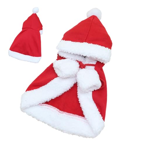 Aizuoni Weihnachts-Hundeponcho | Hautfreundlicher Kätzchen-Kapuzenponcho Für Weihnachten - Weihnachts-Party-Kostüm Für Welpen, Hunde Und Katzen von Aizuoni