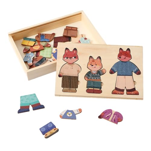Verkleidungspuzzle Tierdesign,Anziehspiele | Holzbrett Puzzle Kombiniere Outfits Für Kinder Rollenspiel Kindergarten Reise Geburtstag Geschenk von Aizuoni