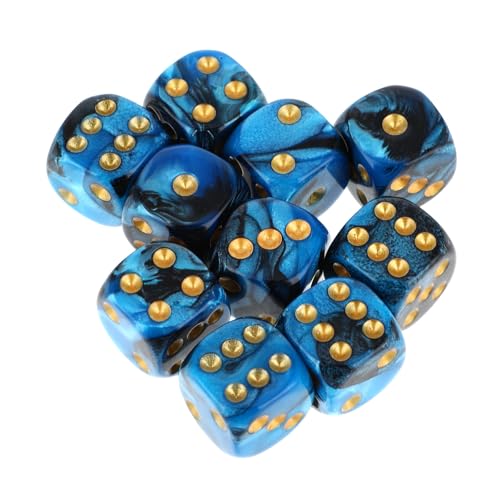 10 Stück Polyedrische Würfel D6 Würfel 16mm Acryl Dice Spielwürfel DND Würfelset Polyedrische Harz Spielwürfel,Dice Set mit Abgerundeten Ecken,für Rollenspiele Würfelspiele Tischspiele-Blau Schwarz 10 Stück Polyedrische Würfel D6 Würfel 16mm Acryl Dice Spielwürfel DND Würfelset Polyedrische Harz Spielwürfel,Dice Set mit Abgerundeten Ecken,für Rollenspiele Würfelspiele Tischspiele-Blau Schwarz von Ajcotahm