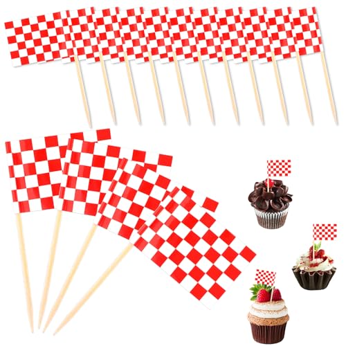 100 Stück Karierten Rennen Zahnstocher Flaggen,Checkered Racing Fahne,Rote und Weiß Karierte Cupcake Picks,Karierte Rennflagge Cupcake Toppers,für Gebäck Snacks Cocktails Rennwagen Kindergeburtstag 100 Stück Karierten Rennen Zahnstocher Flaggen,Checkered Racing Fahne,Rote und Weiß Karierte Cupcake Picks,Karierte Rennflagge Cupcake Toppers,für Gebäck Snacks Cocktails Rennwagen Kindergeburtstag von Ajcotahm