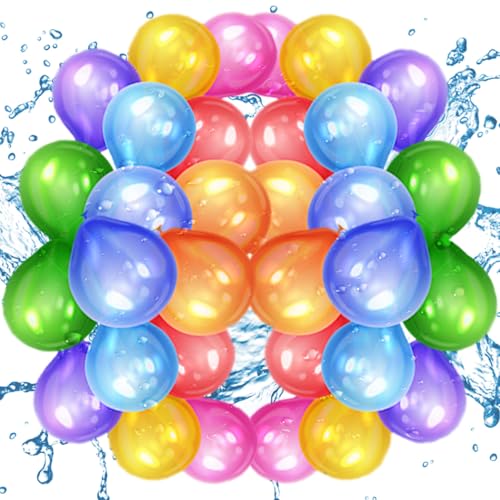 Ajuanbazha 555 Stück Bunte Wasserbomben, Wiederverwendbares, SchnellbefÜLlbares Set mit Wasserhahn, Splash Water Balls für Strände, Poolparty von Ajuanbazha