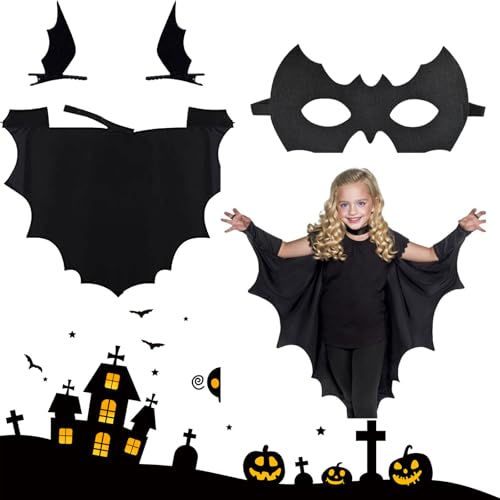 Ajuanbazha Halloween Kostüm Kinder Fledermaus, Vampir Kostüm Kinder Fledermaus, Fledermaus Cape, Fledermausflügel Vampir, Fledermaus KostüM Kinder füR Halloween Cosplay Party für Kinder (110) von Ajuanbazha