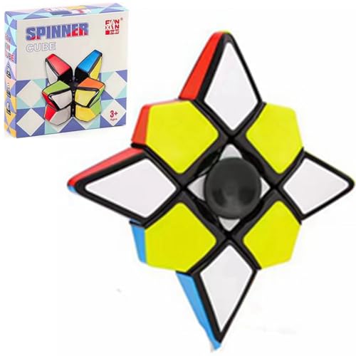 Star Fidget Cube Spinner 2 in 1, 1x3x3 Magic Speed Cube für Erwachsene, Jugendliche und Kinder - tragbar, leicht, Schreibtischspielzeug, Lernspielzeug, Zauberwürfel von Ajuhnicyn