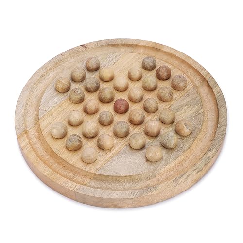 Ajuny Holz, handgefertigt, dekoratives Solitaire-Brettspiel, klassisches pädagogisches Familienspiel, Tisch, Wohnzimmer, Büro, Dekoration für Kinder und Erwachsene, 27,9 cm von Ajuny