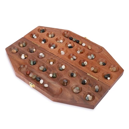 Ajuny Hus Bao Kalaha Mancala Brettspielset aus Holz Klappbrett mit Mehrfarbige Steine Ideal für den Familienabend Tragbares Unterhaltsames Klassisches Tischspiel für Erwachsene und Kinder Ajuny Hus Bao Kalaha Mancala Brettspielset aus Holz Klappbrett mit Mehrfarbige Steine Ideal für den Familienabend Tragbares Unterhaltsames Klassisches Tischspiel für Erwachsene und Kinder von Ajuny