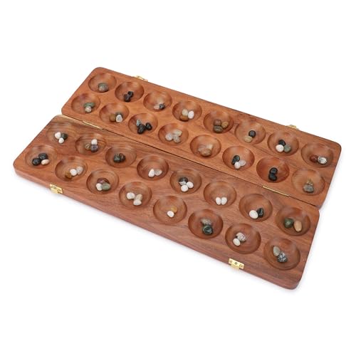 Ajuny Hus Bao Kalaha Mancala Brettspiel Set aus Holz Großes Klappbrett mit Mehrfarbige Steine Ideal für den Familienabend Tragbares Klassisches Tischspiel für Erwachsene und Kinder Ajuny Hus Bao Kalaha Mancala Brettspiel Set aus Holz Großes Klappbrett mit Mehrfarbige Steine Ideal für den Familienabend Tragbares Klassisches Tischspiel für Erwachsene und Kinder von Ajuny