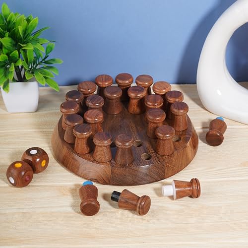 Ajuny Memory Schach Holz, Montessori Lernspielzeug aus Holzspiele für Kinder und Erwachsene zur Farbwahrnehmung und Lernspiele Brettspiel Gedächtnis Geschenk zu Weihnachten Geburtstag 20 cm von Ajuny