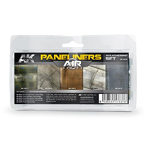 Air Series: Panel Liners Weathering Combo Enamel Paint Set (5 Colours) 35ml Bottle AK Interactive von AK Interactive