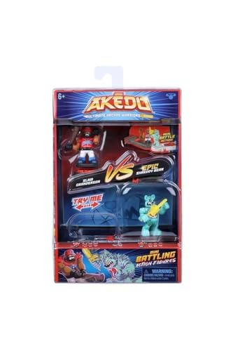 Akedo 14256 EA Ultimative Arcade-Krieger gegen Pack Slam Granders gegen Shreddy Bear Mini-Actionfiguren Ready, Fight, Split Strike, Mehrfarbig, S von Akedo