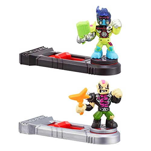 Akedo 14269 Ultimate Arcade Warriors Versus Pack Epic PUNKTURE VS SYNTHFYRE Mini Battling Action Figures Ready, Fight, Split Strike, 10.8 x 5.56 x 8.79 cm von Akedo
