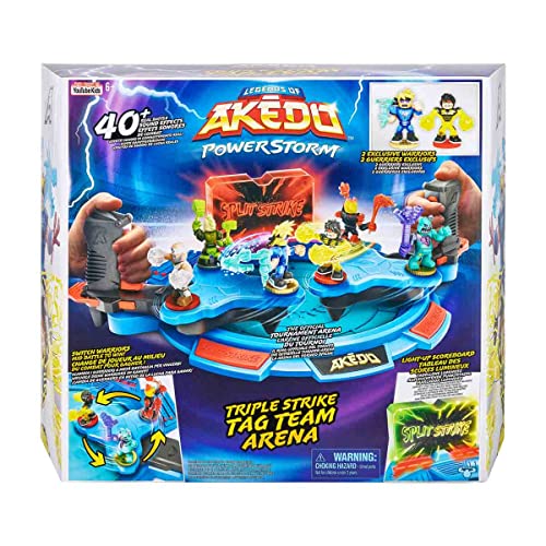 Akedo 15182 Legends of Powerstorm Triple-Strike-Tag-Team-Arena mit 40 Sound-Effekten, beleuchtetem Anzeigetafel und 2 exklusiven Kampf-Minifiguren, Mehrfarbig, S Akedo 15182 Legends of Powerstorm Triple-Strike-Tag-Team-Arena mit 40 Sound-Effekten, beleuchtetem Anzeigetafel und 2 exklusiven Kampf-Minifiguren, Mehrfarbig, S von Akedo