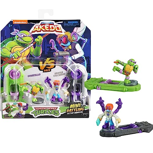 Akedo 15242 Legends of Teenage Mutant Ninja Turtles. Mini Battling Warriors Versus Pack Donatello Vs Baxter Stockman, Mehrfarbig, S von Akedo