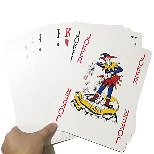 Akemaio Jumbo-Spielkarten-Deck, 54 Stück, extra groß, kunststoffbeschichtet, professioneller Stil, ideal für Pokerabende, Partys und Familienspiele Akemaio Jumbo-Spielkarten-Deck, 54 Stück, extra groß, kunststoffbeschichtet, professioneller Stil, ideal für Pokerabende, Partys und Familienspiele von Akemaio