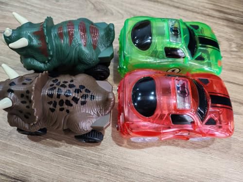 4 LED Race Cars Spielzeug Glow in The Dark für Kinder 3 4 5 6 7 8, 4 Autos von Akokie