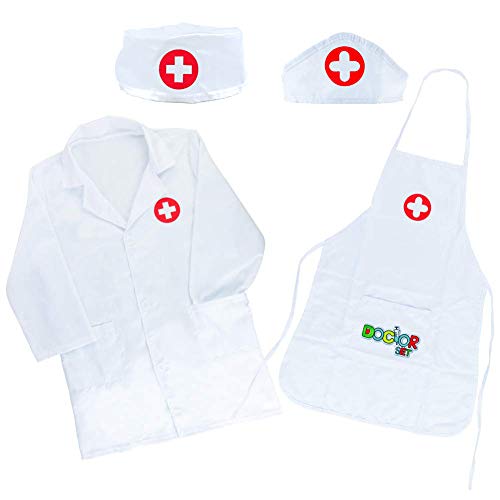 Arztkittel Kinder Arzt Kostüm Arztkoffer Kinder Spielzeug ab 3 Jahre Krankenschwester Kostüm Role Play Verkleidung Jungen Mädchen Geschenke 3 Jahre Doktorspiele Kinderspielzeug ab 3 4 5 Jahre von Akokie