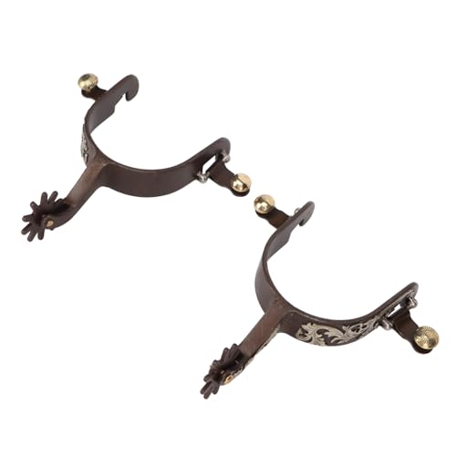 2 Stück -Cowboy-Sporen, Vintage-Bronze, Kohlenstoffarmer Stahl, Pferdesporen mit Drehbarem Zahnrad für, Multifunktionales Zubehör für den Heimgebrauch von Akozon
