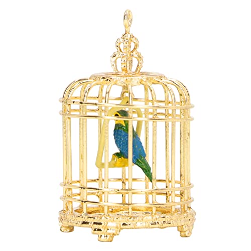 Akozon 1/12 Metallpuppenhaus Vogelkäse Miniatur Vogelkäfig für 1/12 und /6 Dollhouse Dekoration und Fotografie -Requisite (Gold) von Akozon