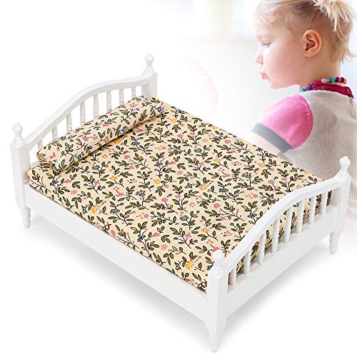 Akozon 1/12 Puppenhaus Miniatur -Supermarkt Regale Holzmodell Set Realistisches Accessoire für Dollhouse -Enthusiasten (Schlafzimmer großes Bett) von Akozon