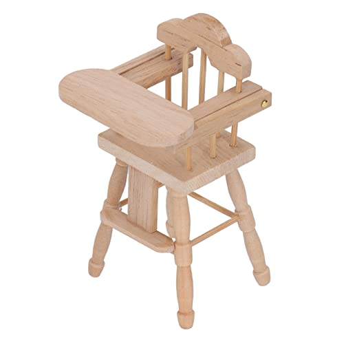 Akozon 1/12 Skala Dollhouse Essstuhl Lebensee Faltbare Miniaturmöbelmodell in Birch Wood Perfekte Dekoration für Puppenhaus von Akozon