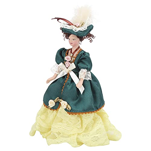 Akozon 1/12 Skala Victorian Lady Miniature Porzellan Doll Elegante Puppenhausdekoration Akozon 1/12 Skala Victorian Lady Miniature Porzellan Doll Elegante Puppenhausdekoration von Akozon