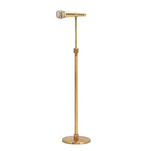 Akozon 1/6 Maßstab Metall Gold Phone Model Mini Musical Accessoire für 12 -Zoll -Puppen (16 cm großes goldenes Mikrofon) von Akozon