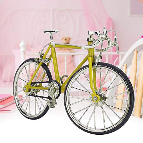 Akozon 1:10 Mini Dollhouse Ycle Legierung Miniatur Simuliertes Fahrradfahrzeugmodell Ornamente Zubehör für Puppenhäuser (Yellow) von Akozon