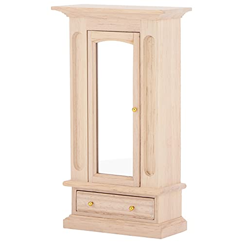 Akozon 1:12 -Holzgarderobe mit Spiegelpuppenhausmöbeln für die Schlafzimmerdekoration Akozon 1:12 -Holzgarderobe mit Spiegelpuppenhausmöbeln für die Schlafzimmerdekoration von Akozon