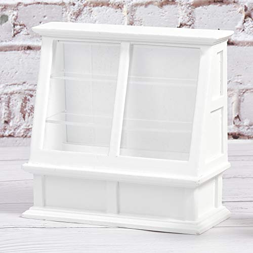 Akozon 1:12 Puppenhaus Miniatur -Holzkuchenschrank Exquisite Schiebetürmöbelmodell für Dollhouse Decoration (WHITE) von Akozon