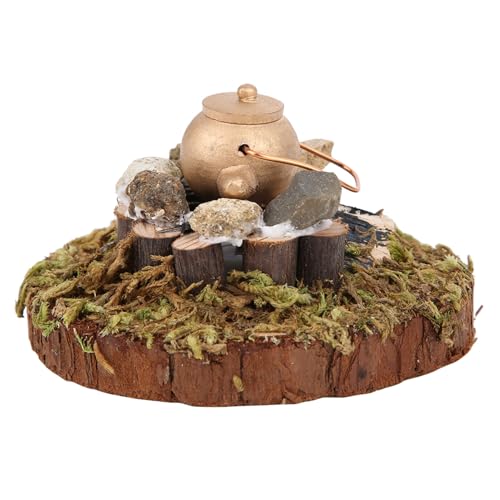 Akozon 1:12 Puppenhaus Miniatur Wassermodell Realistische Outdoor -Villa -Gartenszene Accessoire (Wilder Herd) von Akozon