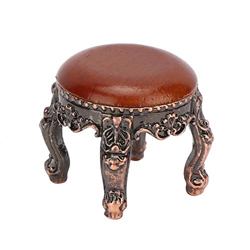 Akozon 1:12 Skala Dollhouse Miniatur Rundhocker Entzückende Mini Möbelmodell Ornamente Accessoire (Amerikanischer runder Hocker) von Akozon
