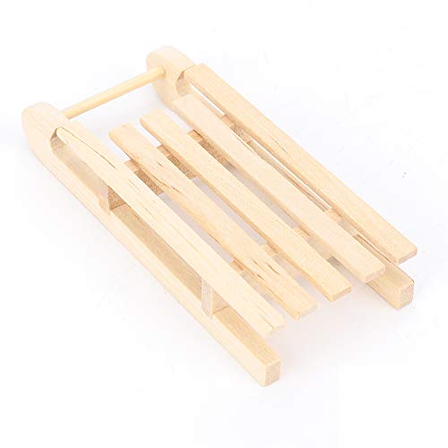 Akozon 1:12 Skala Miniatur -Holzschlittenmodell DIY Weihnachtspuppenhauszubehör für (Einfaches Modell) von Akozon