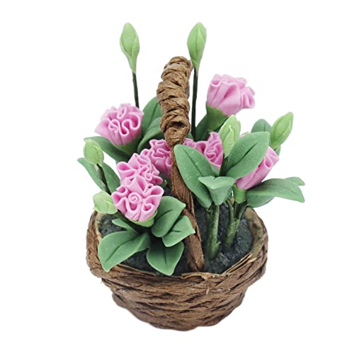 Akozon 1:12 Skala -Miniaturnelken Im Rattan Basket Puppenhaus Dekoration Tonblumenmodell Akozon 1:12 Skala -Miniaturnelken Im Rattan Basket Puppenhaus Dekoration Tonblumenmodell von Akozon